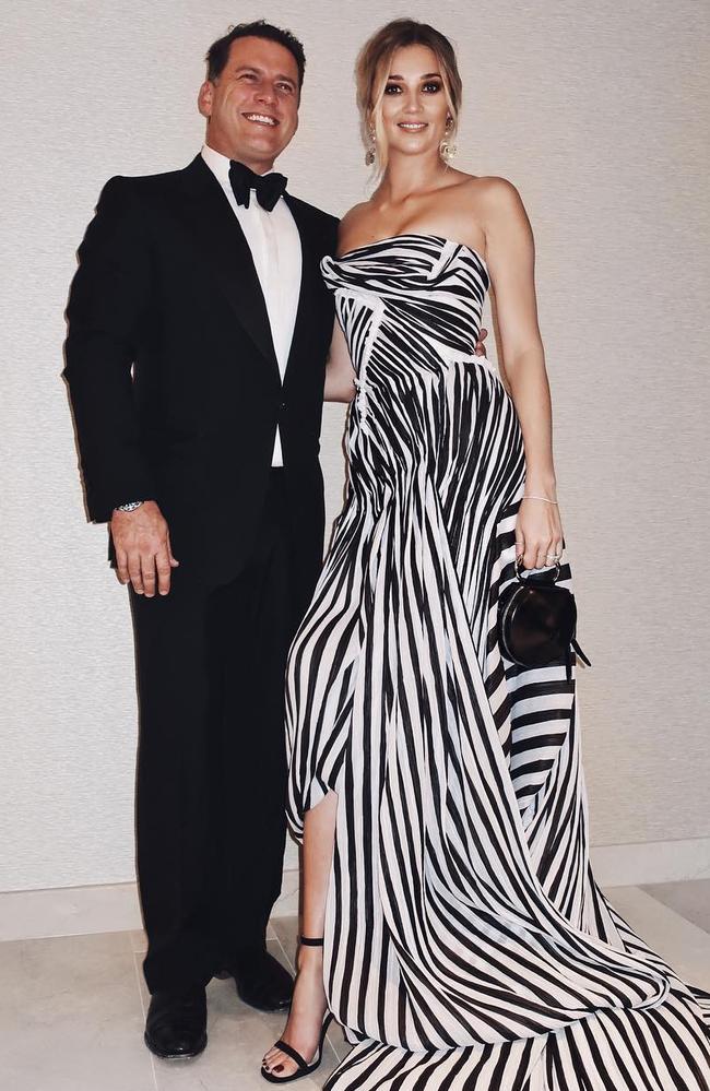 Karl Stefanovic and partner Jasmine Yarbrough were sent in the wrong direction and briefly ended up in a section of the Star foyer instead of the showroom.