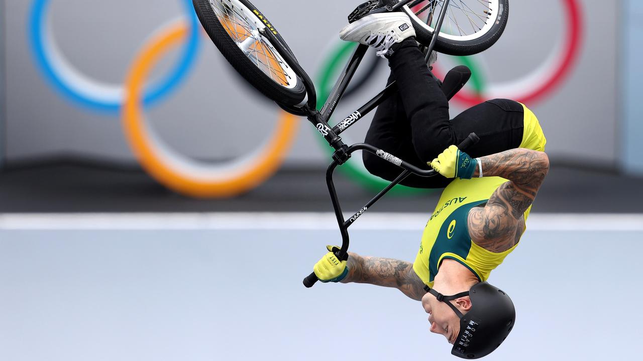 Logan Martin claimed gold for Australia in the BMX freestyle. (Photo by Laurence Griffiths/Getty Images)