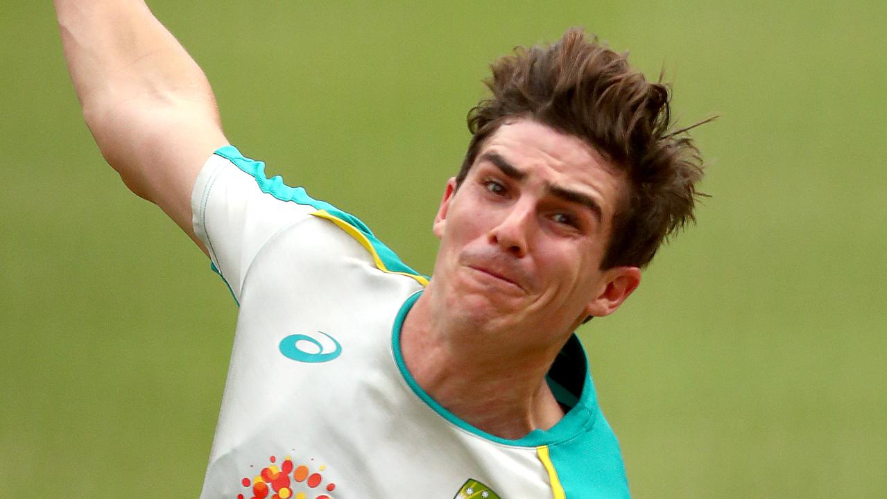 Sean Abbott bowls during an Australian nets session at Melbourne Cricket Ground on January 02, 2021 in Melbourne, Australia. (Photo by Kelly Defina/Getty Images)