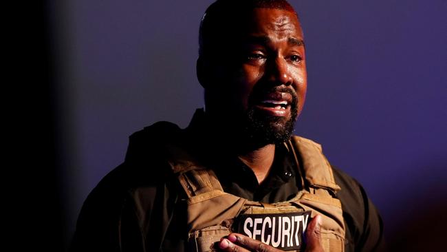 Rapper Kanye West gets emotional as he holds his first rally in support of his presidential bid in North Charleston, South Carolina, U.S. July 19, 2020.  REUTERS/Randall Hill