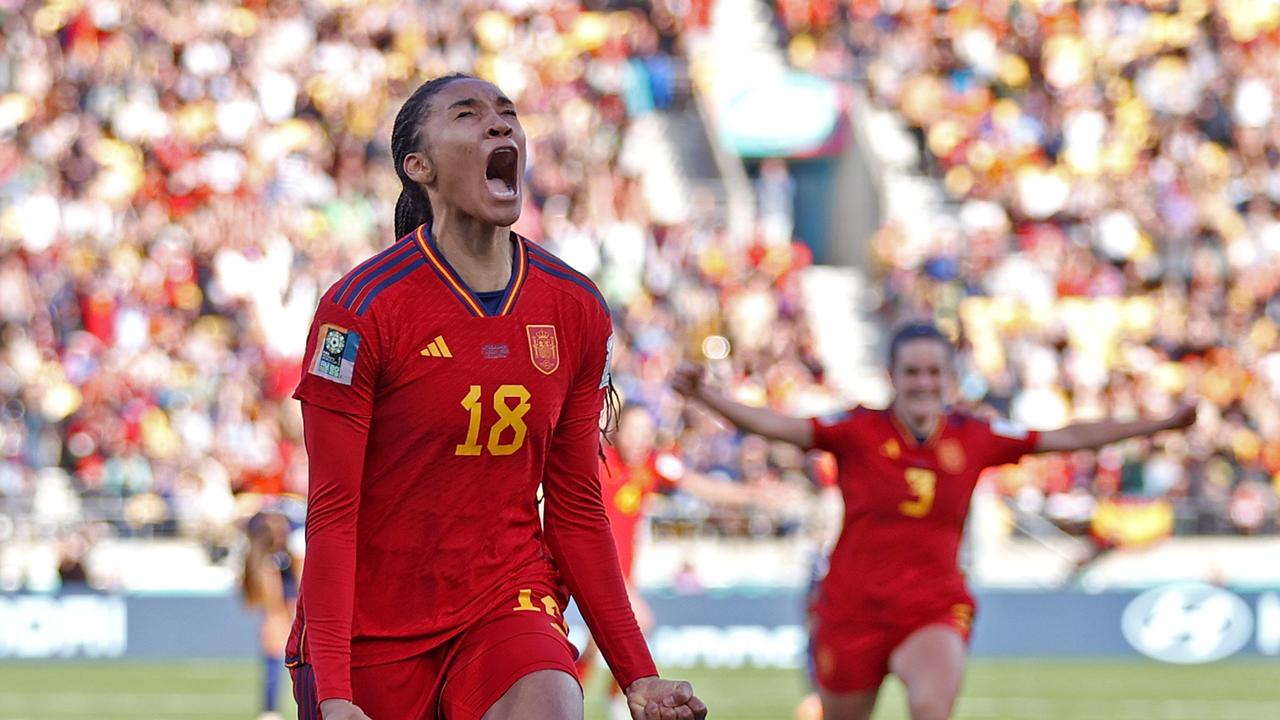 Spain’s emerging star Salma Paralluelo will be won to watch against Sweden. (Photo by Lars Baron/Getty Images)