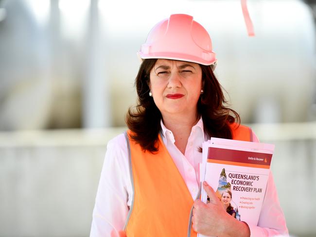 Queensland Premier Annastacia Palaszczuk is hoping to pick up enough seats to win a majority government. Picture: NCA NewsWire/Dan Peled