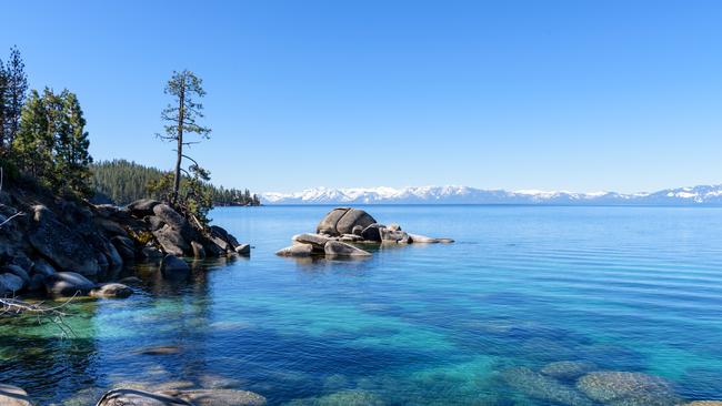 The crystal-clear waters of Lake Tahoe, US.