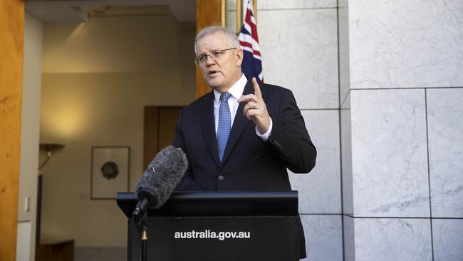 “We have an Australian way to deal with this challenge and it’s been put into place,” Scott Morrison said, without detailing what that way was. Picture: NCA NewsWire / Gary Ramage