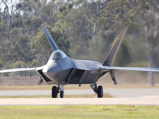 A Raptor on the runway at Amberley. Picture: Peter Wallis