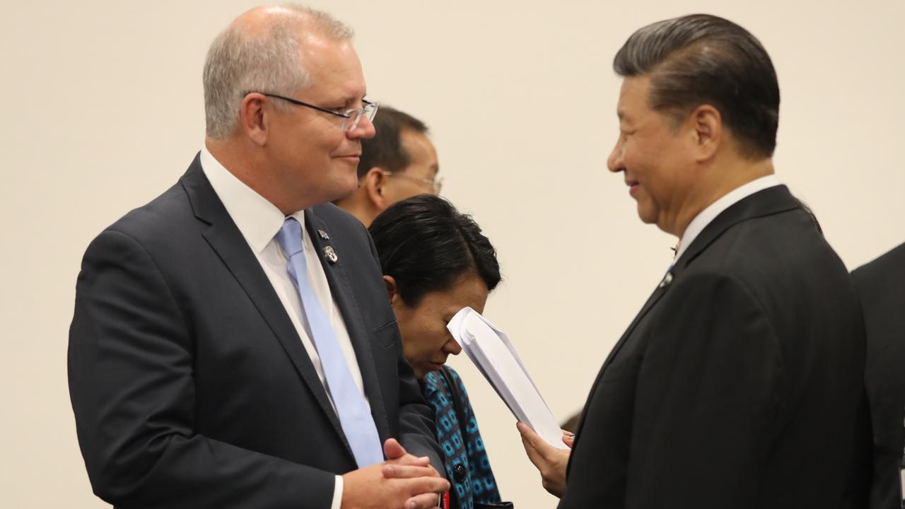 Australian Prime Minister Scott Morrison meets with President Xi Jinping during the G20 in Osaka, Japan on June 28, 2019. Picture: Adam Taylor Adam Taylor/PMO