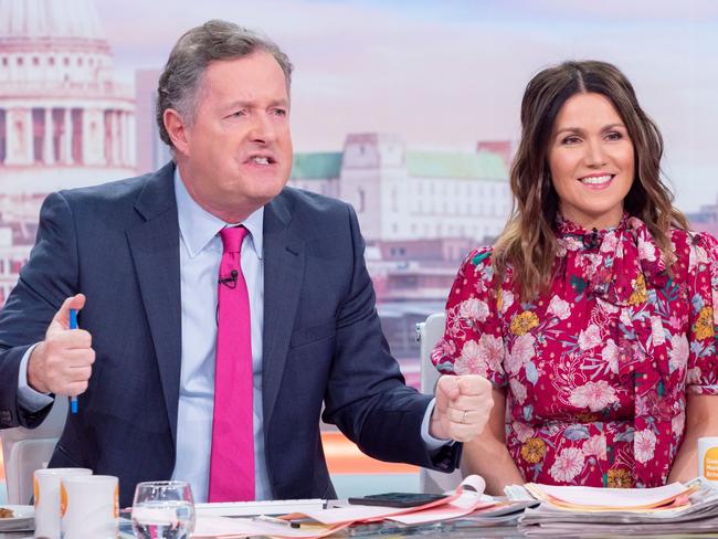 Piers Morgan, left, on the set of his former TV show, Good Morning Britain.