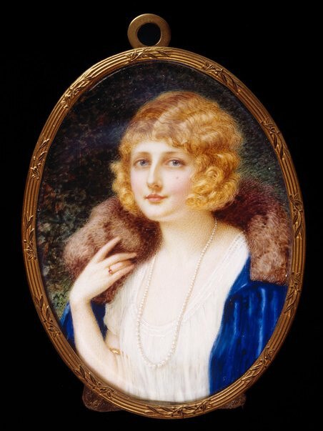 Ada Whiting miniature painting of Miss Jessica Harcourt