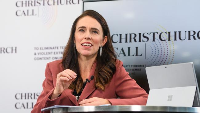 Prime Minister Jacinda Ardern during the Christchurch Call international leaders' summit. Picture: Getty