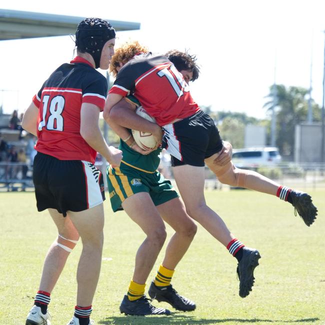 Ignatius Park College and Kirwan State High School teams take on St Brendanâ€™s College Yeppoon teams in Queensland state rugby league semi finals at Mackay on Wednesday, August 24, 2022.