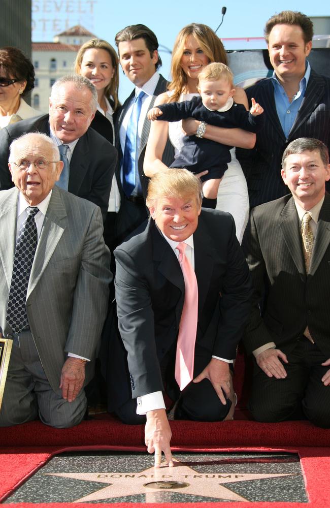 This photo taken on January 16, 2007 shows Donald Trump after he was honoured by the 2327th star on the Hollywood Walk of Fame on Hollywood Boulevard. Picture: AFP/Gabriel Bouys