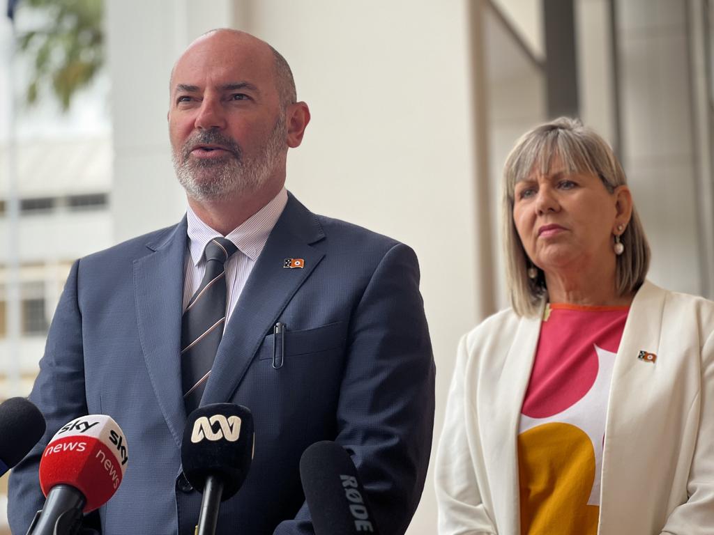 CLP MLAs Bill Yan and Jo Hersey called on the government to release cabinet minutes related to conflict of interest discussions. Picture: Fia Walsh.