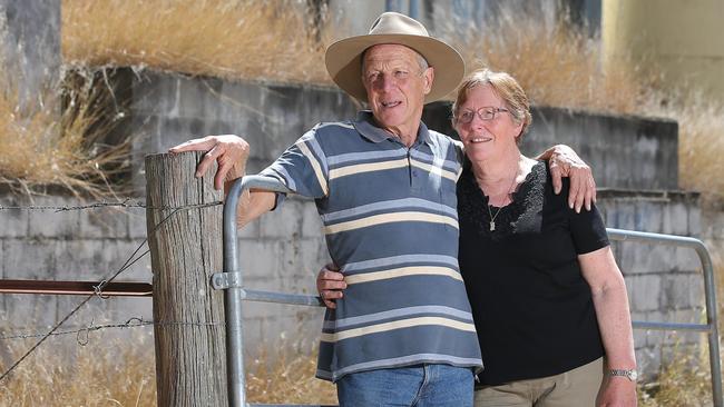 “The pain’s still there”: Lawrie and Wendy Brooks at the scene of their son Jeffrey’s death. Picture: Adam Armstrong