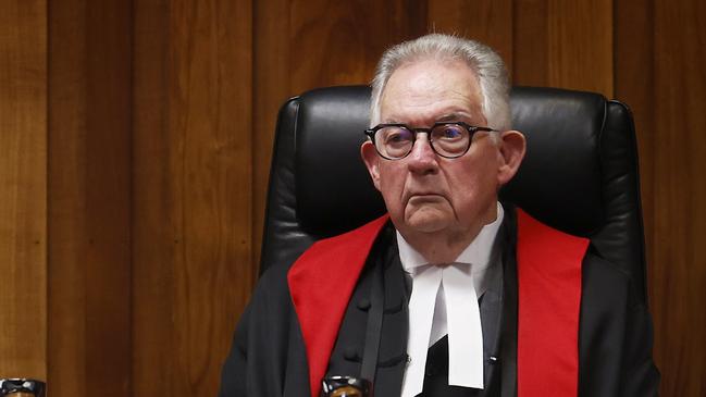 The Honourable Justice Helen Wood and Chief Justice The Honourable Alan Blow AO, The Honourable Stephen Estcourt AM. Ceremonial sitting for the 200 year anniversary of the Supreme Court of Tasmania. Picture: Nikki Davis-Jones