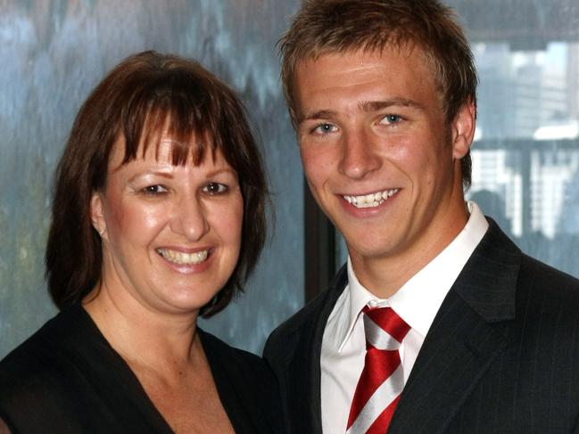 SOCIALS - Sydney Swans Ladies lunch at the Star City Grand ballroom. (L to R) His mum Donna Jack with player Kieran Jack.