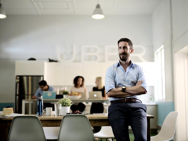 Mike Abbott at Uber office, Constance St Fortitude Valley, for Queensland Business Magazine. Pic Mark Cranitch.