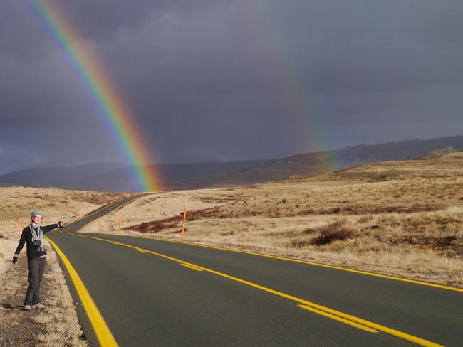 A double rainbow on a Tassie highway. Picture: YOAV DANIEL BAR-NESS