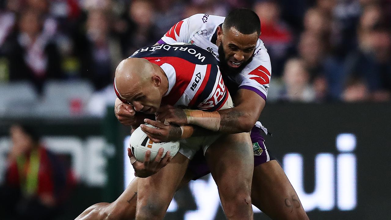  Blake Ferguson on the Roosters variety will face a delayed start after breaking his leg during the 2018 NRL Grand Final 