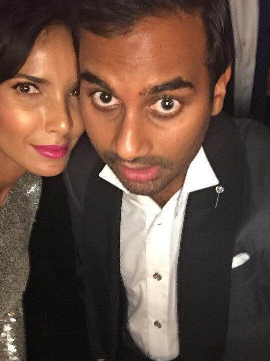 Padma Lakshmi with Aziz Ansari, 