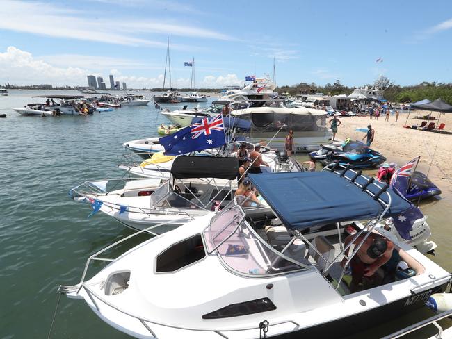 Australia Day on the Broadwater. Photo at Wavebreak Island. Photo by Richard Gosling