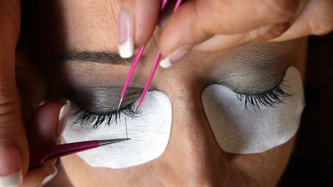 Fake eyelashes are expensive, time consuming and need constant care. Picture: Chris Pavlich