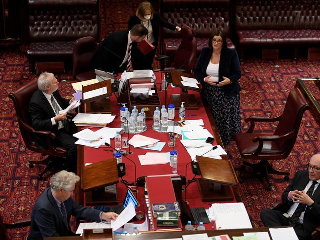 MPs during the debate of ammendments to the Voluntary Assisted Dying Bill overnight. Picture: Dan Himbrechts