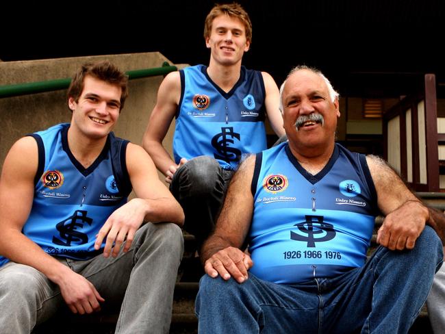 Graham and Sturt players James McLeay and Angus Kurtz in 2008..