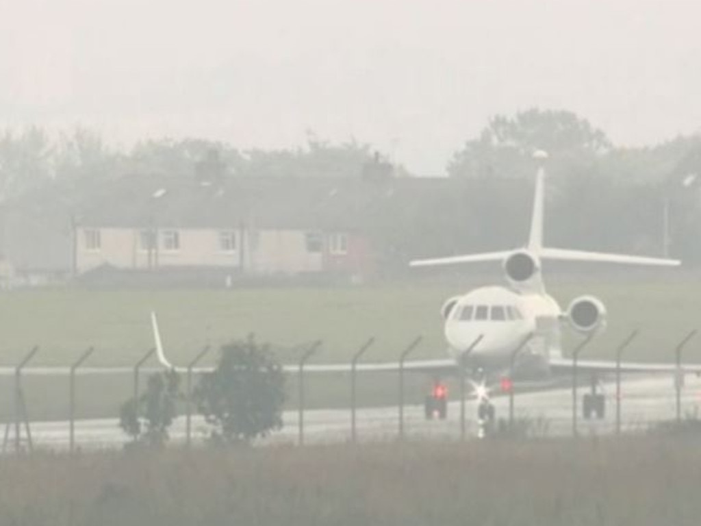 A plane carrying members of the royal family arrives in Scotland. Picture: Supplied