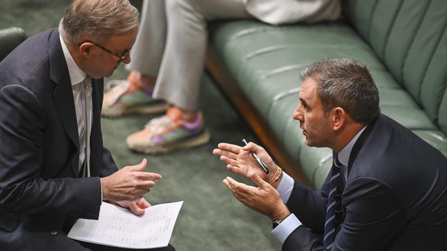 Anthony Albanese and Jim Chalmers are under pressure to release NDIS economic modelling underpinning the federal budget. Picture: Martin Ollman/NCA NewsWire