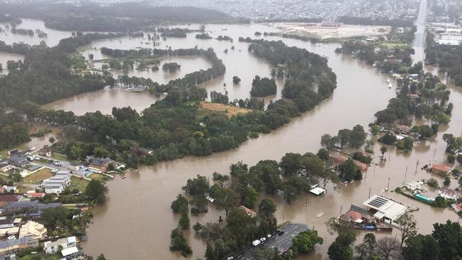 July, 2022: Flooding in the Chipping Norton and Hawkesbury / Nepean River areas. Picture: PolAir – NSW Police Force Aviation Command Facebook