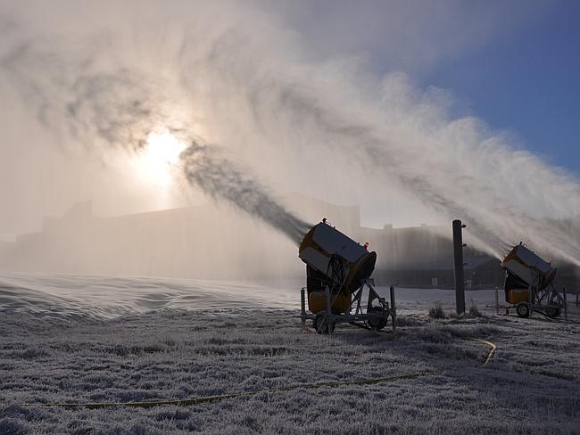 Snow making machines hard at work at Perisher.