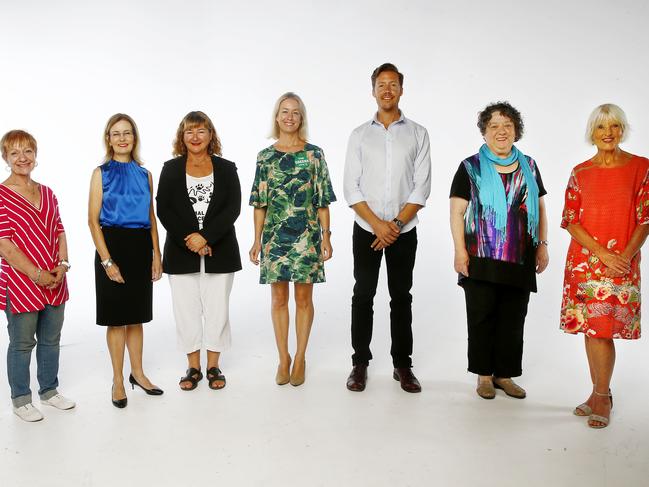 Candidates for the seat of Vaucluse: Independent candidate Miriam Guttman-Jones, Gabrielle Upton the Incumbent Liberal member, Deb Doyle from the Animal Justice Party, Megan McEwin from The Greens, Mark MacSmith from the Keep Sydney Open party and Kay Dunne from Sustainable Australia party and Lenore Kulakauskas from the Labor party are all running for the seat of Vaucluse. Picture: John Appleyard