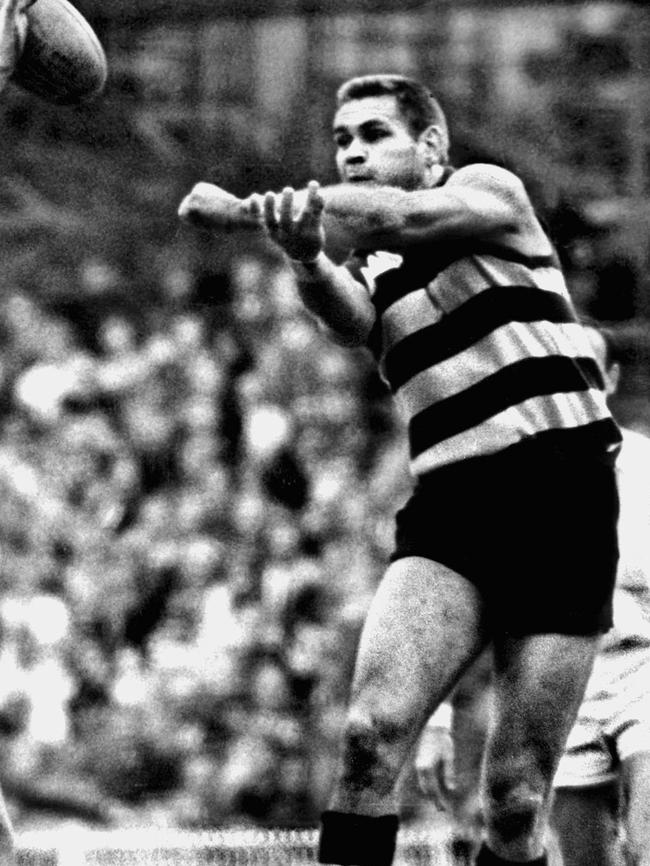 Former Geelong ruckman Graham ‘Polly’ Farmer made the No.5 famous at the Cats.