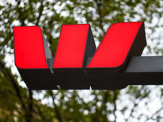 Signage on a Westpac bank is displayed in Melbourneâs central business district on September 24, 2020. (Photo by William WEST / AFP)