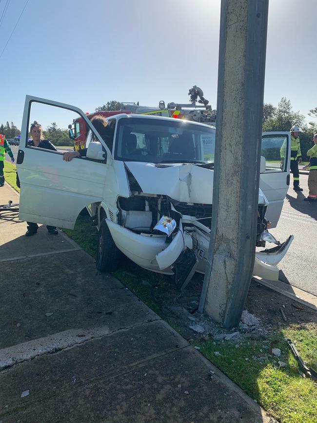 A van has hit a pedestrian and two cyclists on Military Road, West Beach. Picture: Rebecca Tagliaferro