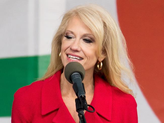 Kellyanne Conway’s blatant televised promo of Ivanka’s fashion company was slammed as illegal, but might have been instrumental in increased sales. Picture: AFP/Tasos Katopodis