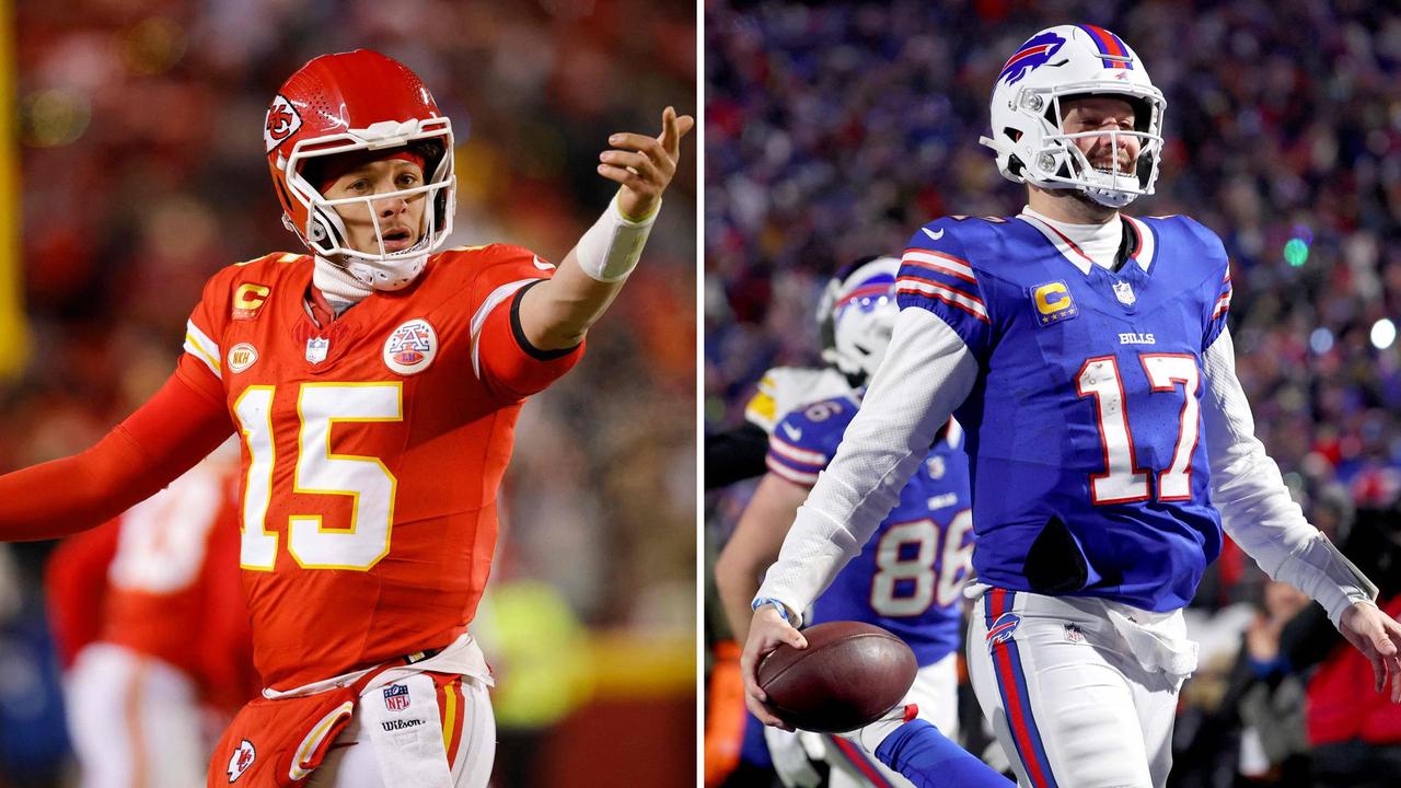 Patrick Mahomes (L) and Josh Allen (R) set to go at it for the third time in the post-season. Pictures: David Eullitt/AFP and Timothy Ludwig/AFP