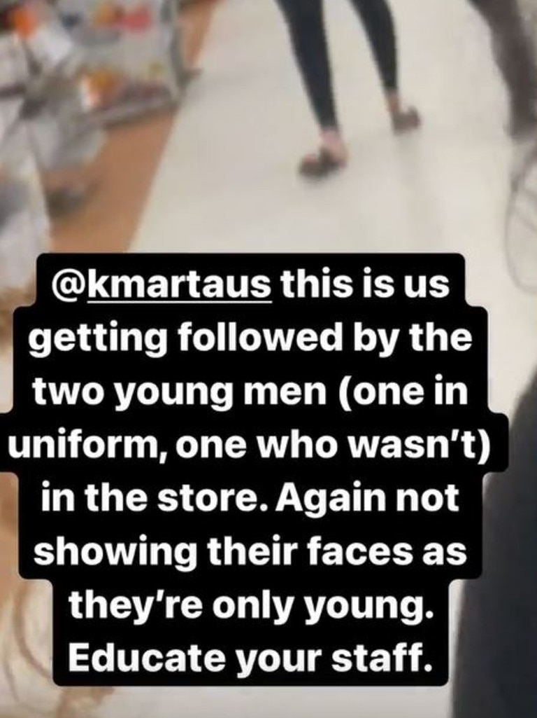 She urged the retailer to ‘educate your staff’, who were ‘snickering things under their breath’ as she shopped. Picture: Instagram