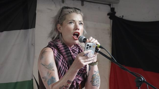 Clementine Ford at a Melbourne pro-Palestine rally. Picture: Valeriu Campan