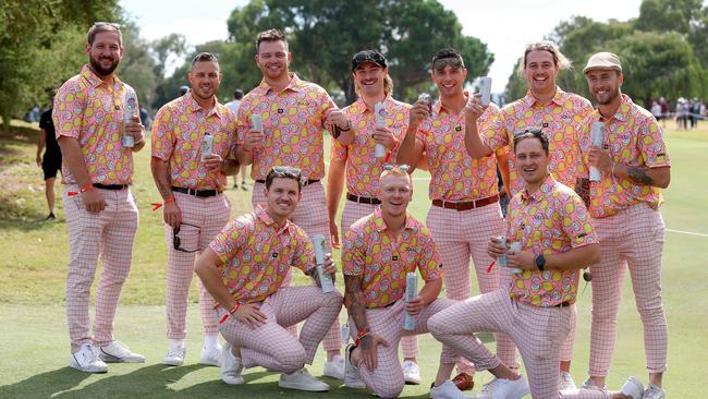 Friends celebrate at the tournament. Picture: NCA NewsWire / Kelly Barnes