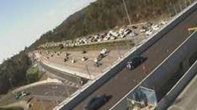 Traffic congestion on the M1 at Coomera from the Department of Transport and Main Roads traffic cam. Photo: TMR