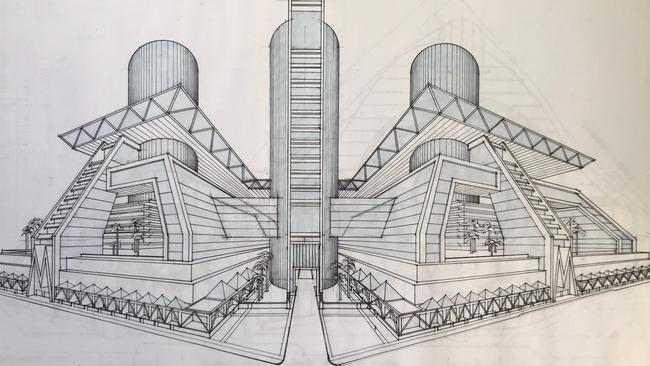 The initial design for the abandoned $1.4 billion Thorngate development, which was proposed for an entire suburban block. Picture: Robert Warren Design, courtesy of Prospect Council