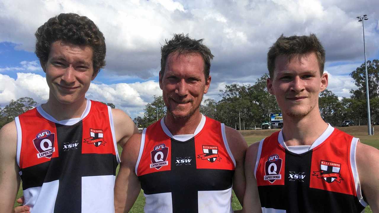 Damon, Wes and Freddie Stebbings all played together for the first time. Picture: Contributed 030819STEBBINGS