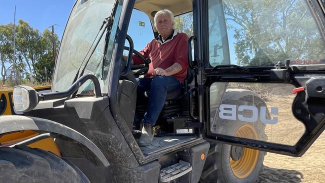 Clem Mason said farmers at Jervois had been working around the clock to maintain the integrity of their levees and save their livelihoods. Picture: Dylan Hogarth