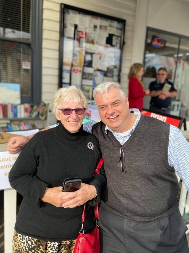 A St Marys local with Labor Lyons MP Brian Mitchell, who has launched a petition against the unexpected closure of the local Commonwealth Bank of Australia branch. Source: SUPPLIED.