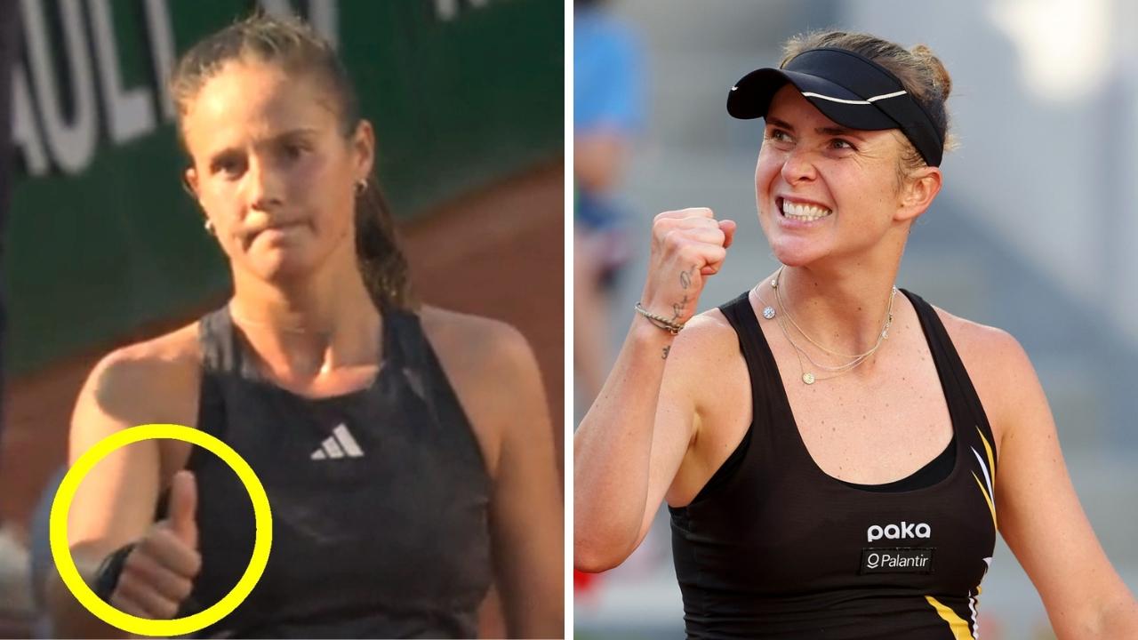 Daria Kasatkina gave a thumbs up. Photo: Stan Sport and Julian Finney/Getty Images.