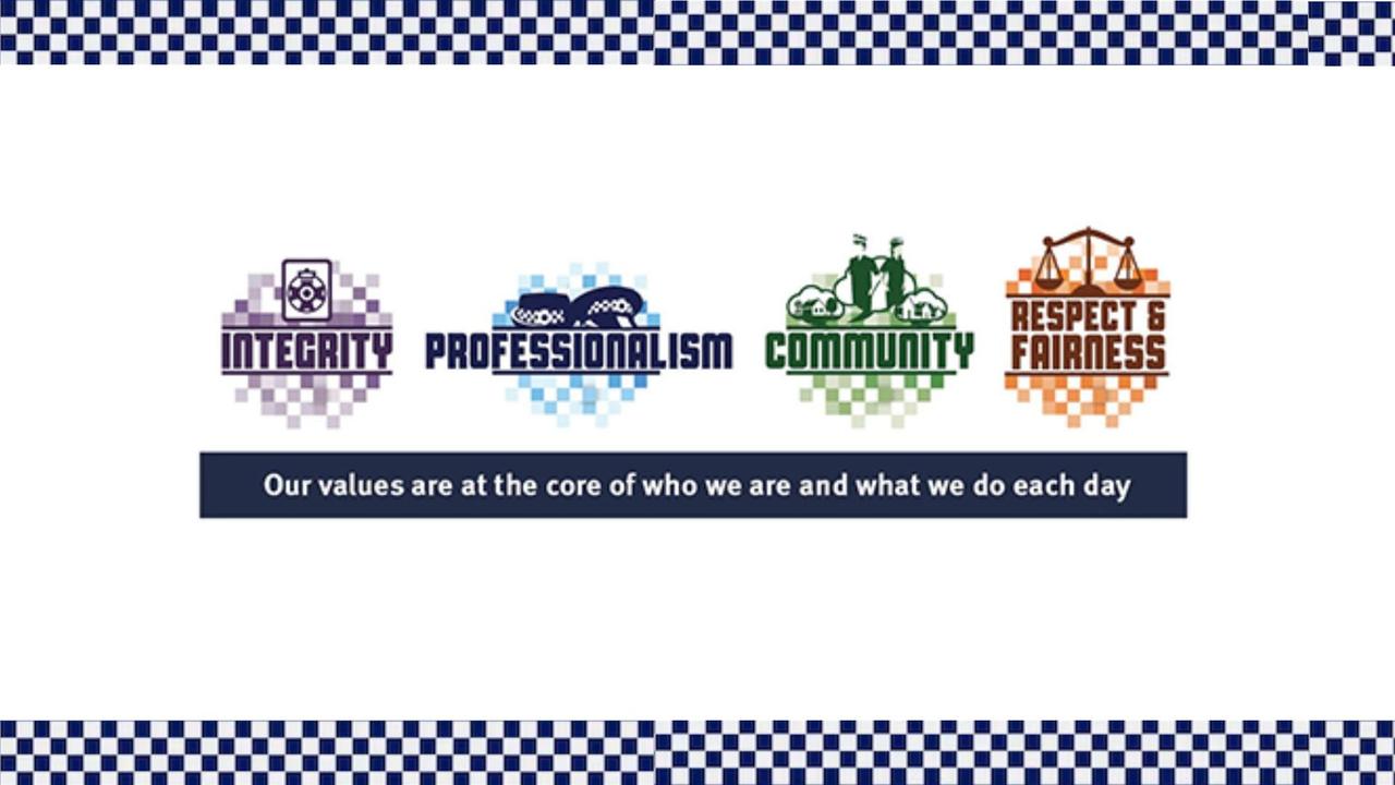 The values of the Queensland Police Service.