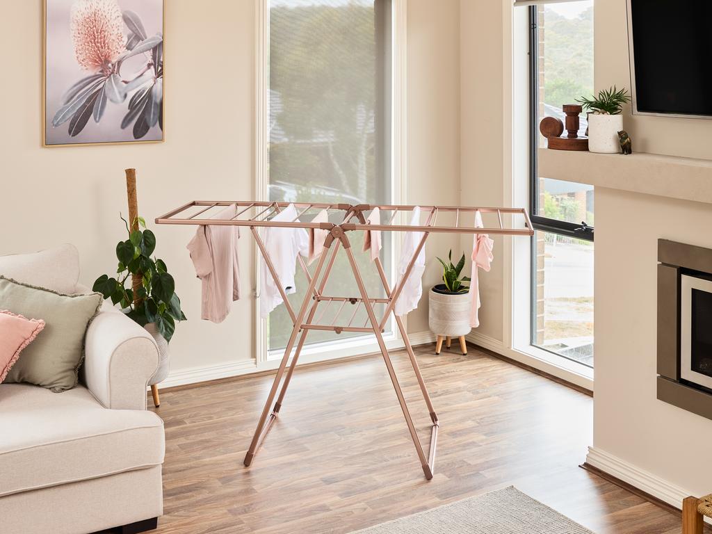 Hills Aluminium A-frame Airer in rose gold.