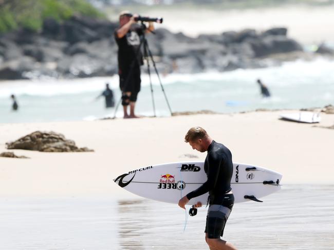 Mick Fanning surfing at Snapper Rocks. Picture: NIGEL HALLETT