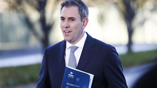 CANBERRA, AUSTRALIA. NCA NewsWire Photos. MAY 9TH, 2023. Federal Treasurer Jim Chalmers walking through the ministerial entrance of parliament before a press conference ahead of the Federal Budget announcement. Picture: NCA NewsWire/ Dylan Robinson